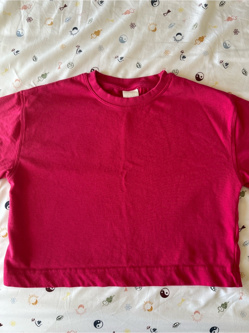 Zara Hot Pink Short-Sleeve Crewneck Tee
